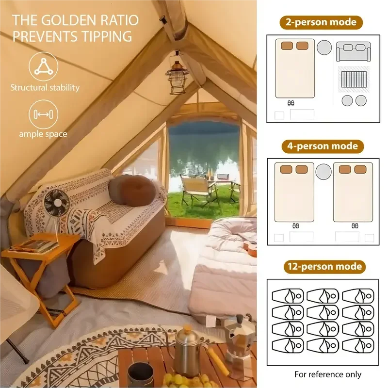 129 Sqft Large inflatable tent with Tarp,8 Person