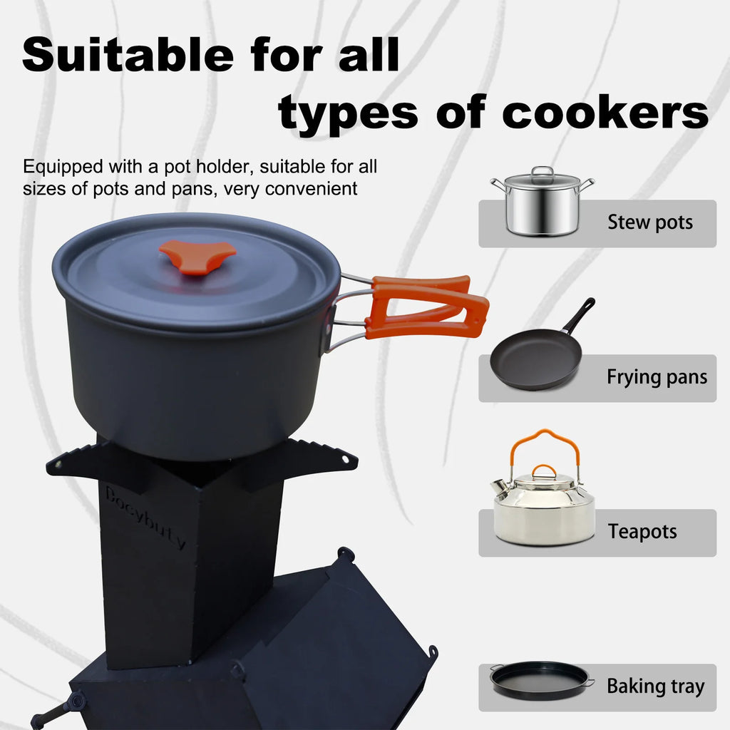 Rocket Stove Wood Burning Camp Stove Rocket Stove for Cooking Portable Wood Mini Burning Stove, Fire Camping Stove for Cooking b