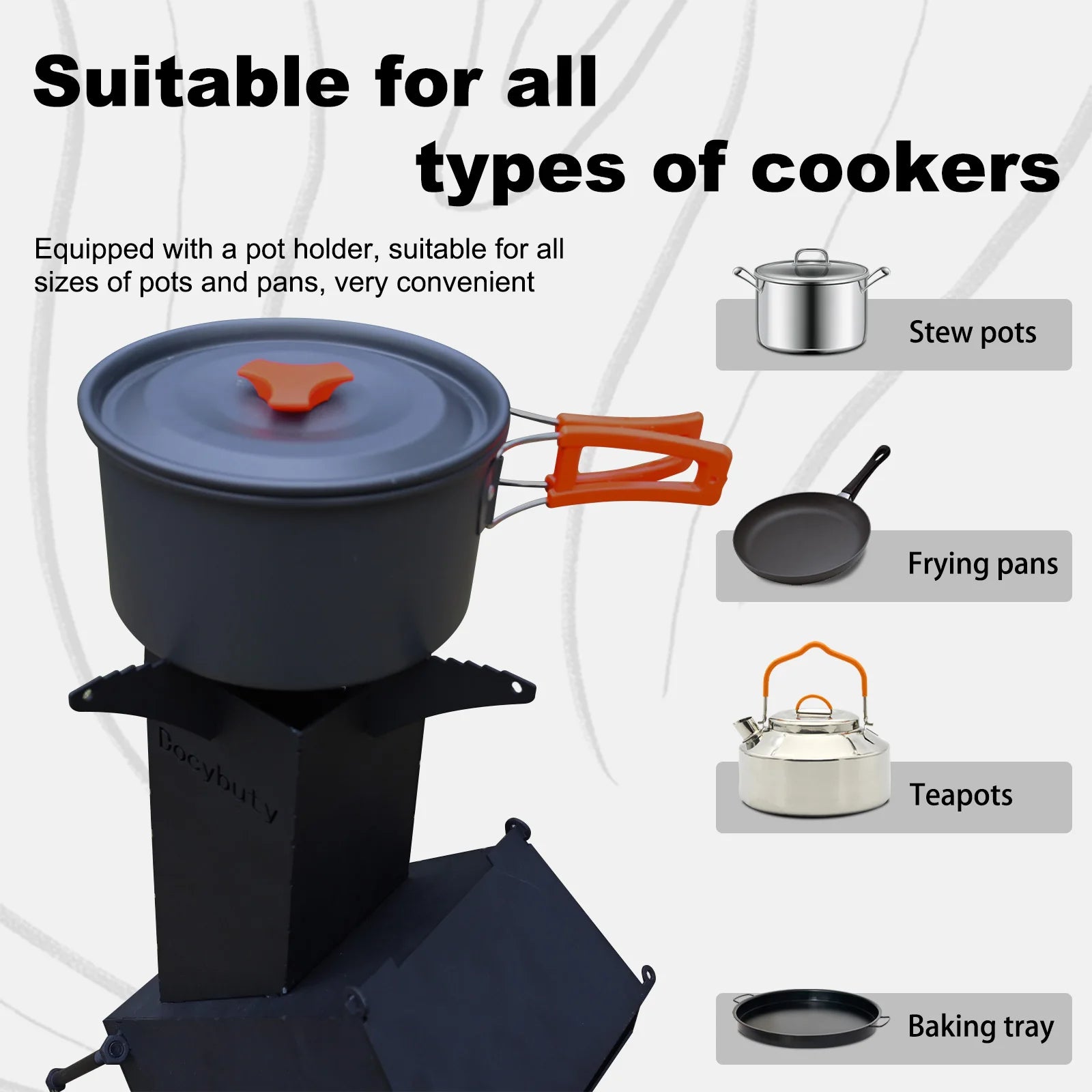 Rocket Stove Wood Burning Camp Stove Rocket Stove for Cooking Portable Wood Mini Burning Stove, Fire Camping Stove for Cooking b