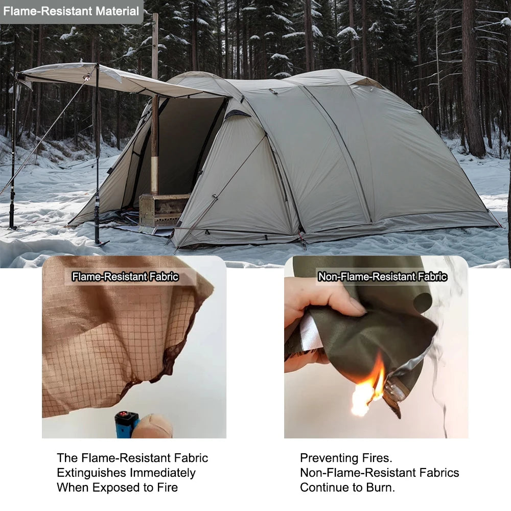 Flame Retardant 2 Person Chimney Hot Tent with Stove Jack