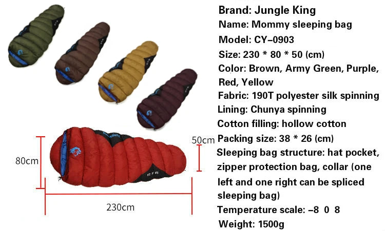 Thicken Winter Cold Weather Waterproof Sleeping Bag  -8℃