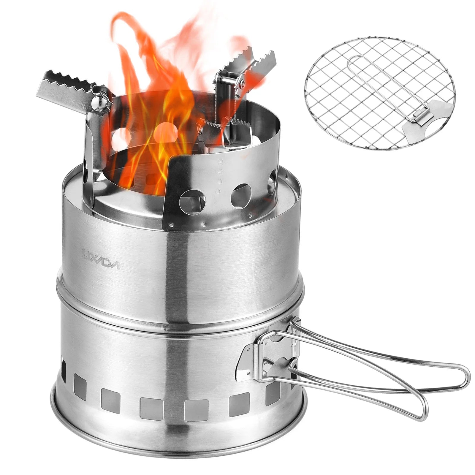 Portable Camping Stove Alcohol Wood Burning Survival Stove for Outdoor Backpacking Picnics and BBQs Small Dual Fuel Camp Stove