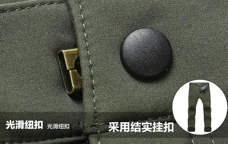 Warm Winter Men Soft Shell Pants Travel Waterproof Outdoor Camping&Hiking Pants Fleece Windproof Skiing Trousers