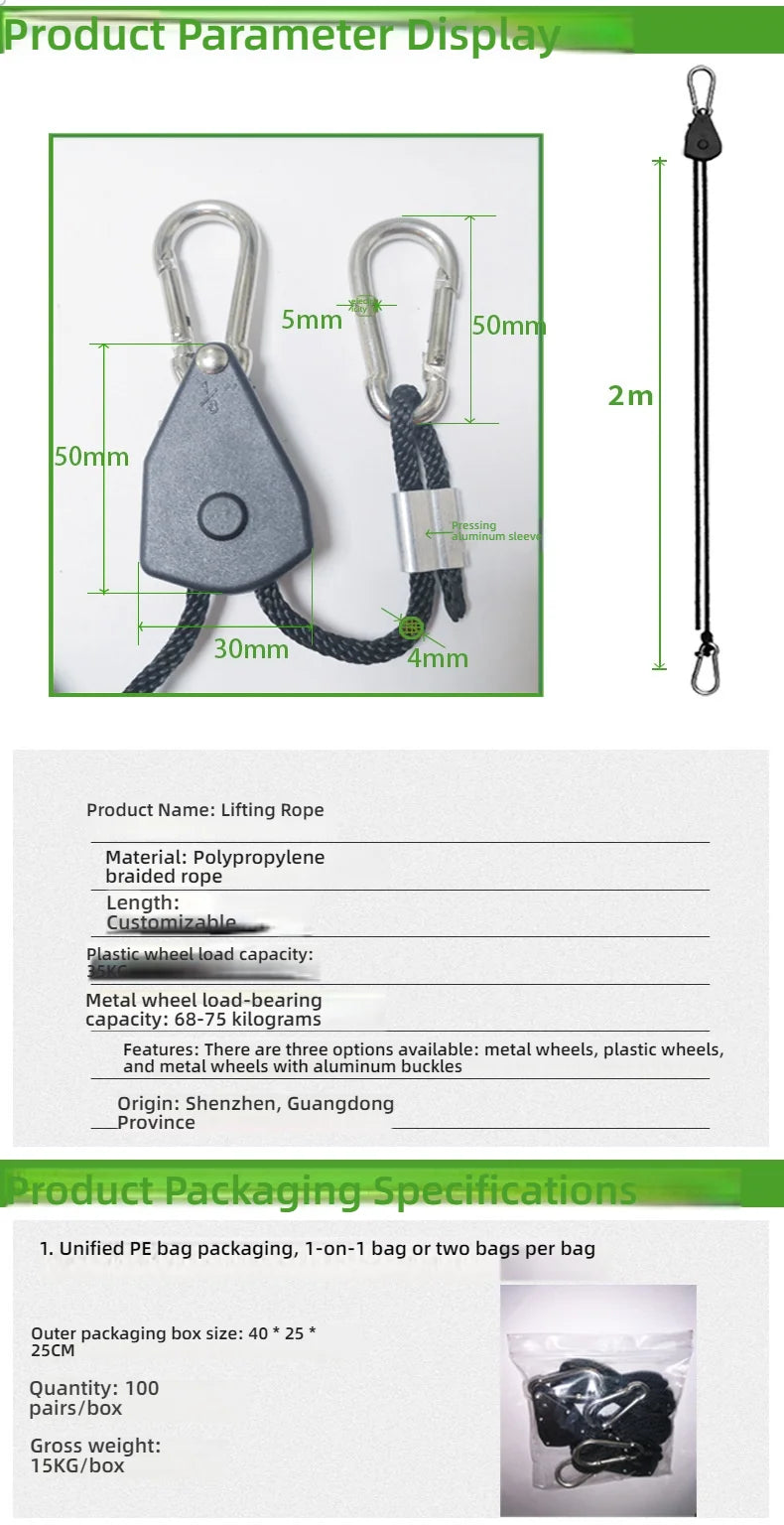 Tent Guy Rope, Heavy Duty Windproof Camping Rope with Reflective Strips