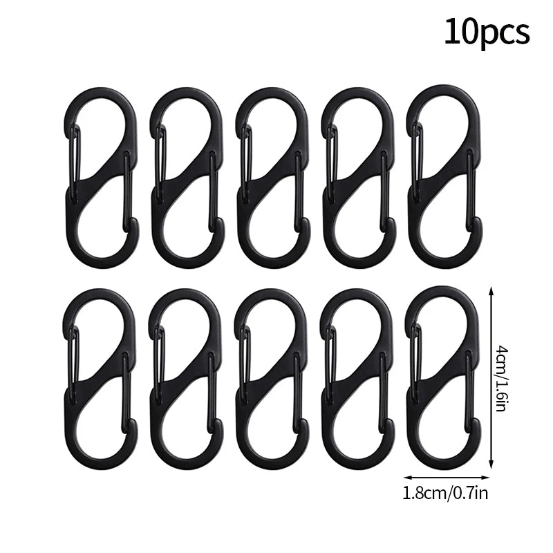 5PCS Tactical S Type Carabiner Camping Equipment Anti-Theft Aluminium Alloy Carabiner Mini Keychain Hook Hiking Backpack Buckle