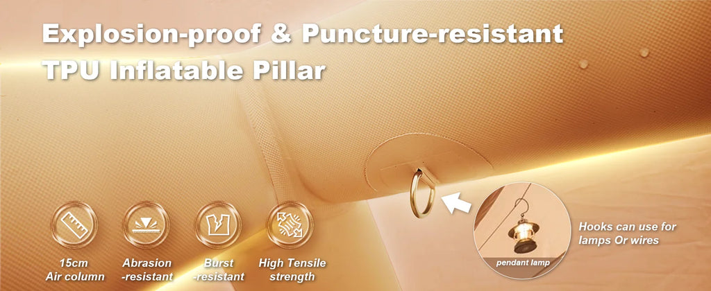 129 Sqft Large inflatable tent with Tarp,8 Person