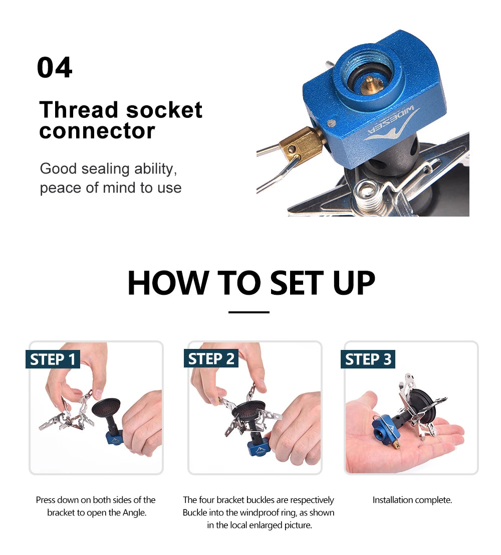 Outdoor Camping Gas Burner Outdoor Stove 3300W Camping Equipment Portable Tourist  Survival Bushcraft Kitchen