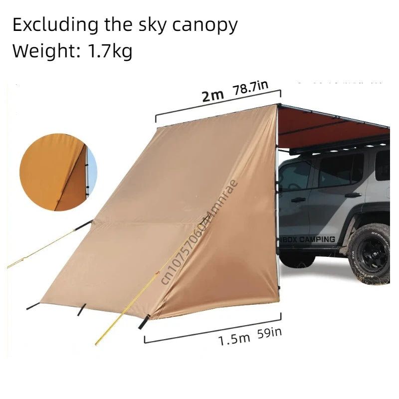 Outdoor Car Side Tent, Shelter with Windows,