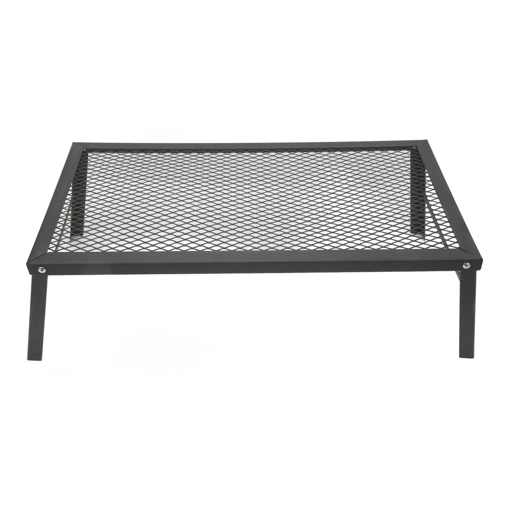 Folding Camp Fire Rack Folding Campfire Grill Heavy Duty Iron Waterproof Portable Camp Fire Cooking Rack for Outdoor Barbecue