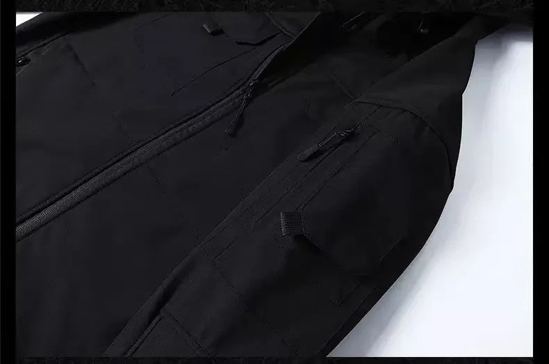 Men's Winter Autumn Fleece Sharkskin Waterproof Tactical Military Camping Hiking Jackets Climbing Hunting Coats Combat Pants