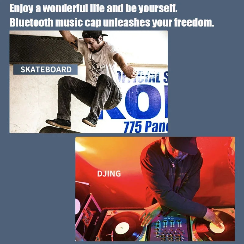 Bluetooth Sports Music Hat Headphone Dual Speaker Wireless Music Running Earphone with Mic Adjustable Baseball Cap Smart Speaker