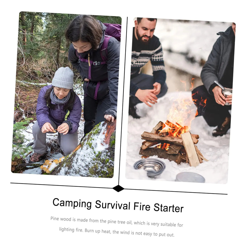 Rafford 2Pcs Pure natural ignition matches pine wood kindling matches outdoor fire making tools outdoor camping survival tools