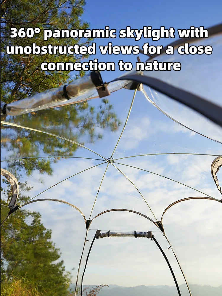 Window Outdoor Sun Room Tents Transparent Camping Tent 4-8 Person Star Dome Tent Portable Spherical Tents 360 Degree Panoramic