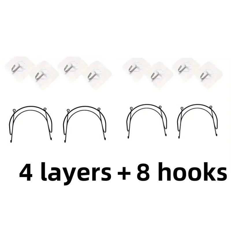 2-6Pcs Wall Mounted Towel Rack with Hooks