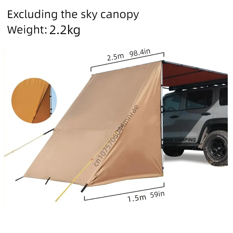 Outdoor Car Side Tent, Shelter with Windows,