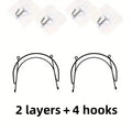 2-6Pcs Wall Mounted Towel Rack with Hooks