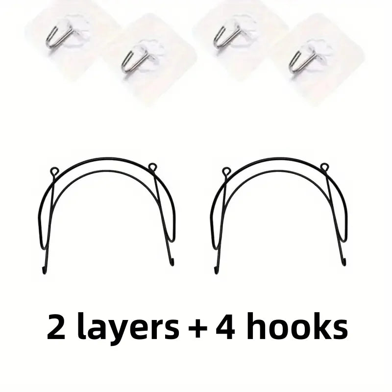 2-6Pcs Wall Mounted Towel Rack with Hooks