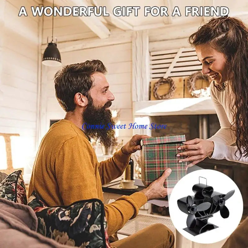 LXAF Double Head Fireplaces Fan Quiet Operate Heat Powered Stove Fan for Wood Burners Efficient Heat Distribution