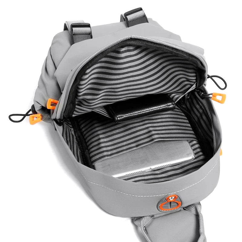 Waterproof Nylon Crossbody Bag - Men's Chest Sling Backpack, Compact Shoulder Messenger Bag, Travel & Outdoor Hiking Pack