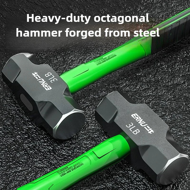 2LB-12LB Sledge Hammer Heavy Duty Octagonal Hammer Multi-functional Construction Wall Remover Hammers High Carbon Steel Tools