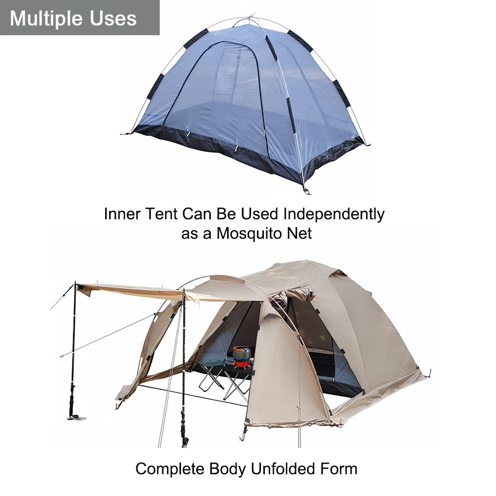 Flame Retardant 2 Person Chimney Hot Tent with Stove Jack