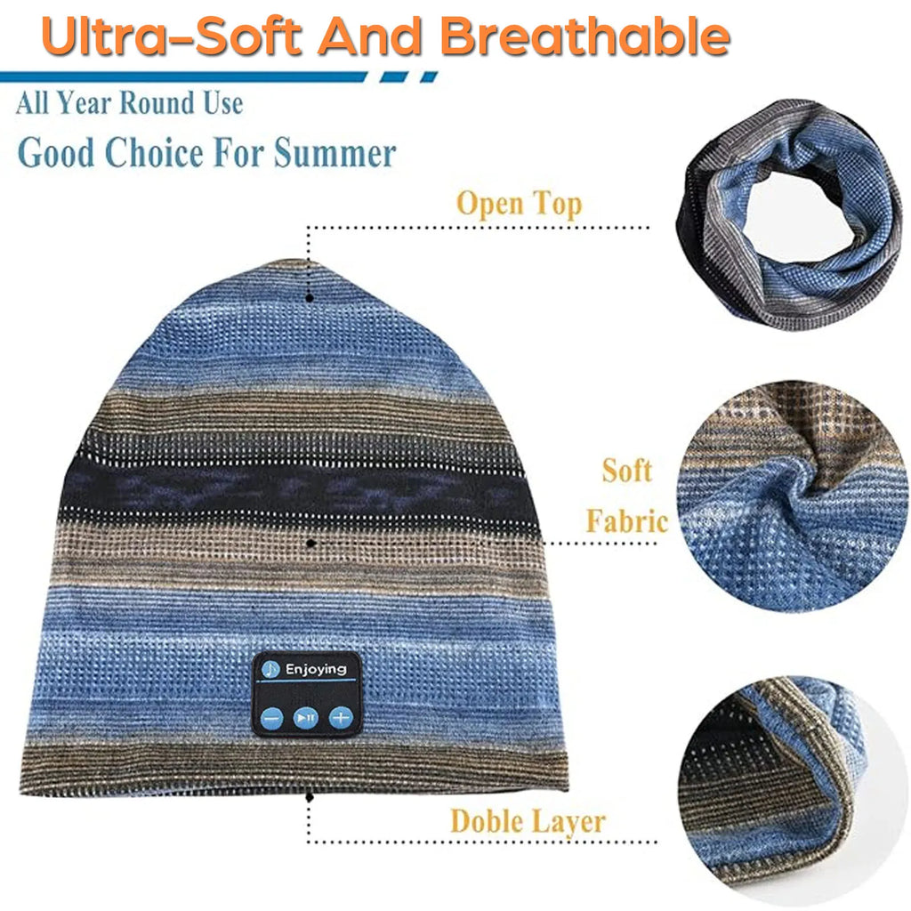 Bluetooth Wireless Headphones Sports Hat Soft Comfortable Sleeping Music Headsets Autumn Cap Handsfree Call Earphone With Mic