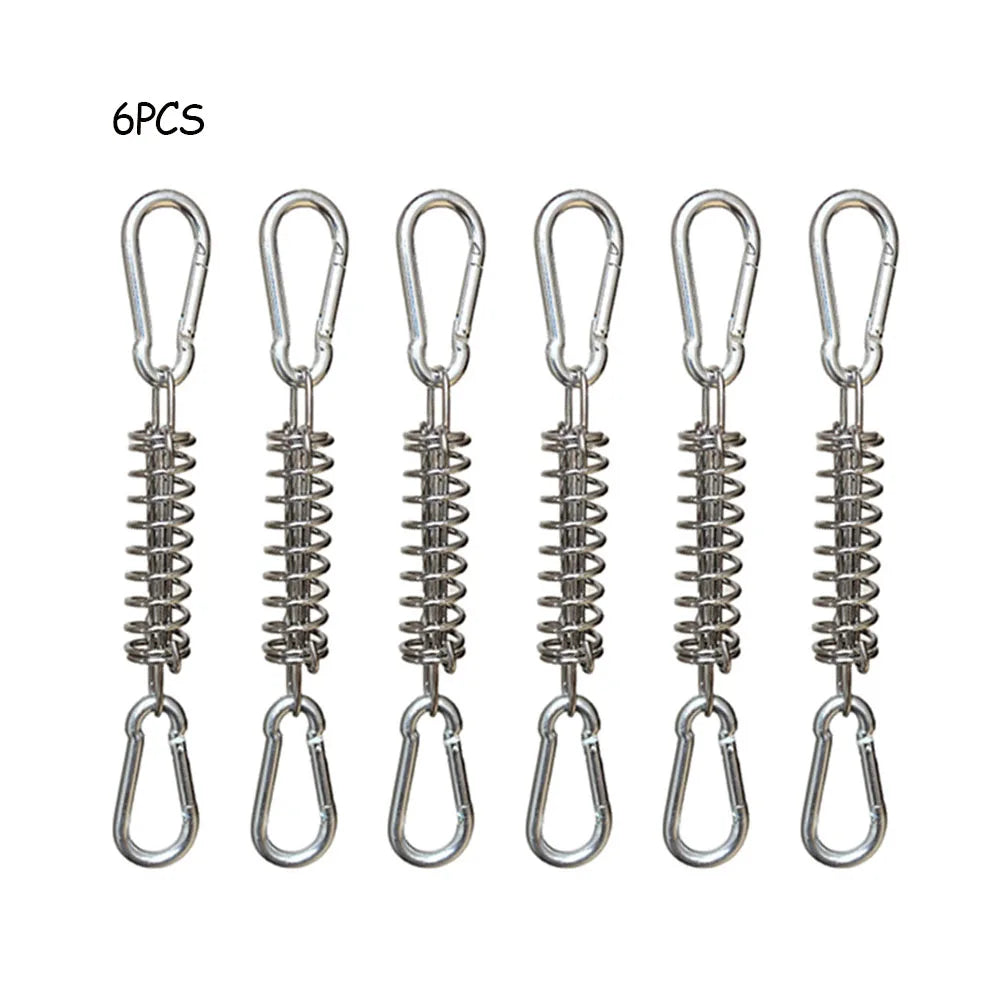 4/6Pcs Tent Tensioner Camping Deck Pegs with Carabiner Clips