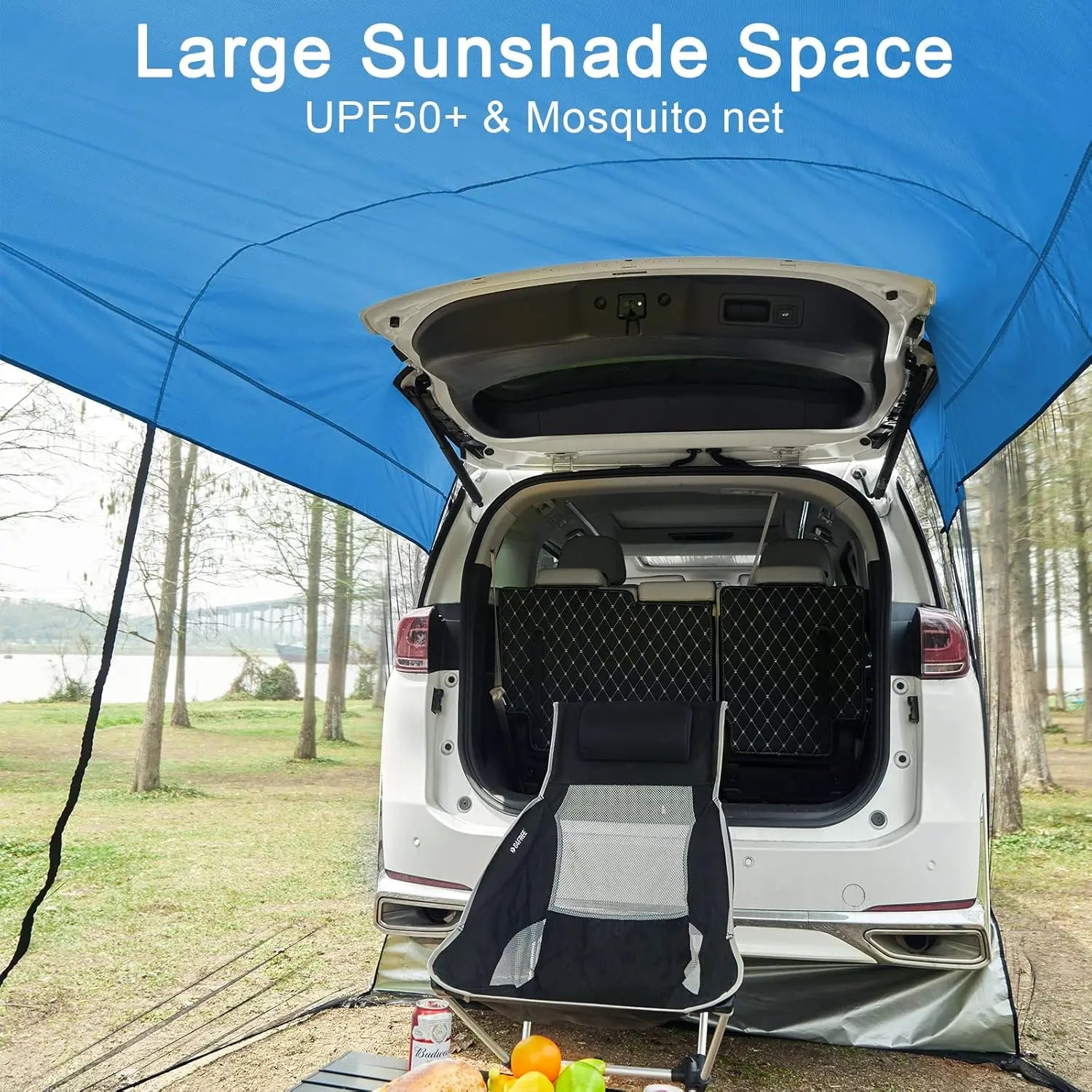 Car Awning Sun Shelter With Mosquito Net, Portable Suv Tent