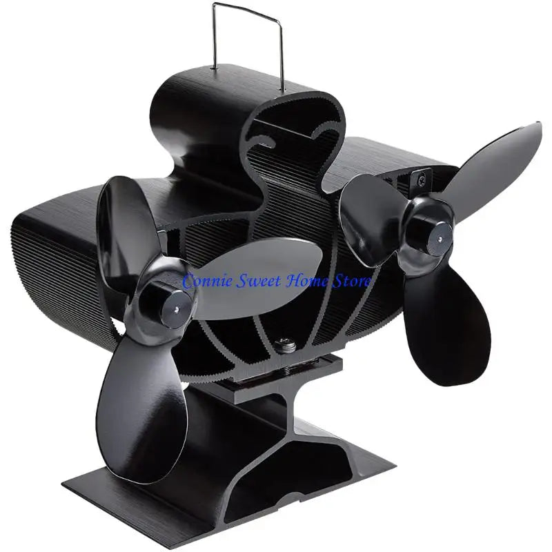 LXAF Double Head Fireplaces Fan Quiet Operate Heat Powered Stove Fan for Wood Burners Efficient Heat Distribution