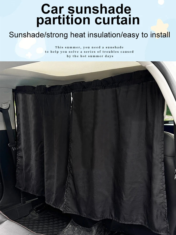 Universal Car Privacy Curtains Removable Divider Curtain for Front and Rear Seats