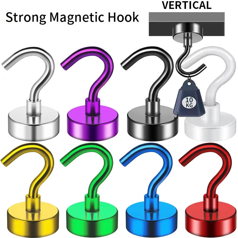 8 Colors Magnetic Hooks 25Lbs Strong Heavy Duty Metal