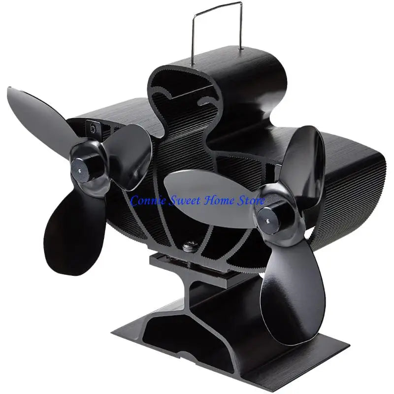 LXAF Double Head Fireplaces Fan Quiet Operate Heat Powered Stove Fan for Wood Burners Efficient Heat Distribution