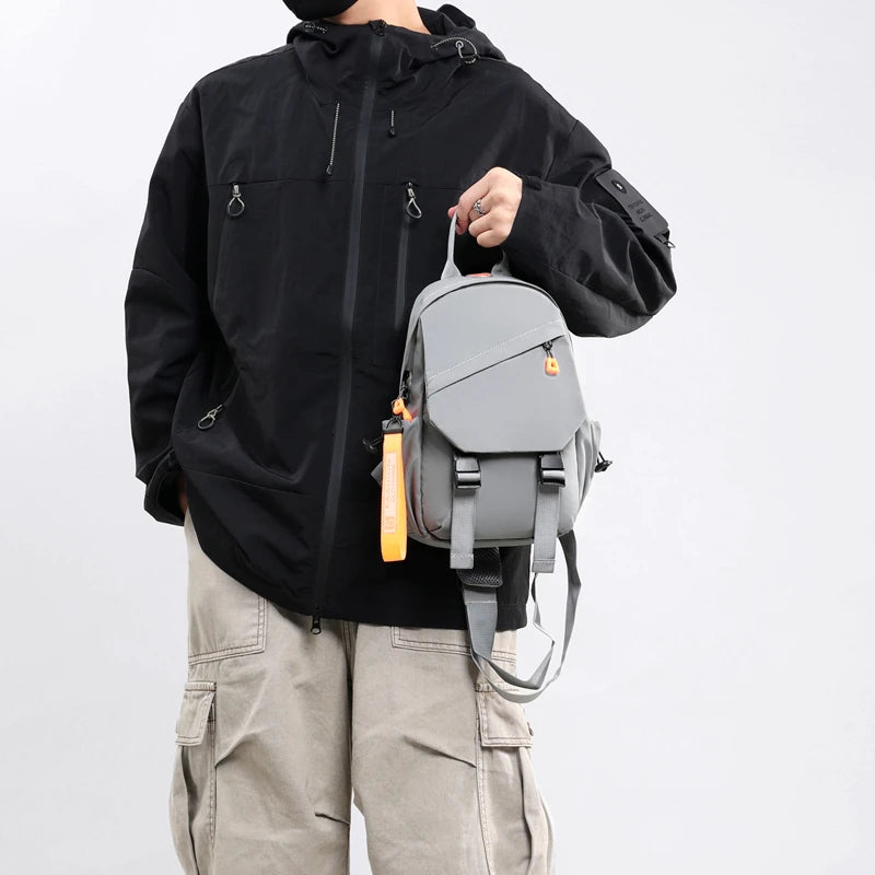 Waterproof Nylon Crossbody Bag - Men's Chest Sling Backpack, Compact Shoulder Messenger Bag, Travel & Outdoor Hiking Pack