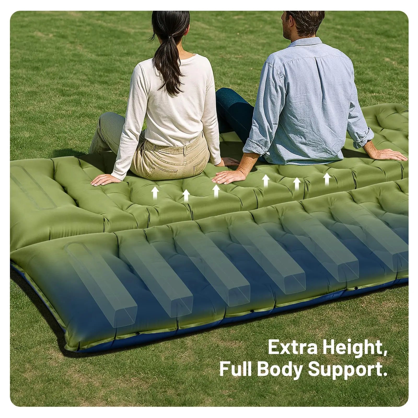 Inflatable Sleeping Pad with Built-in Pillow Pump Air Mat for Travel Hiking Climbing