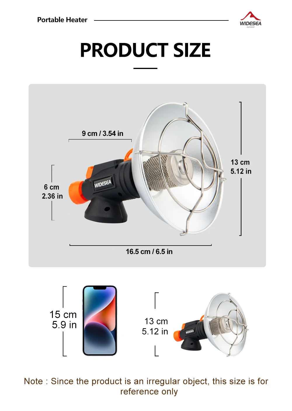 Widesea Camping Heater Portable Stainless Steel Fireplace for Winter Outdoor Stove Hiking Gas Burner Heating Survival Equipment