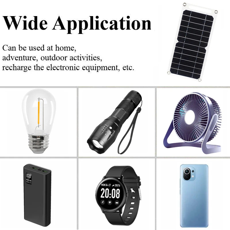 Solar Panel 30W  USB Type-C Waterproof Outdoor Hiking Camping Portable Battery Mobile Phone Charging Bank  Charging Panel  6.8V