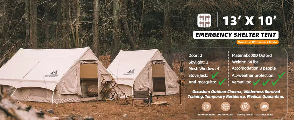 129 Sqft Large inflatable tent with Tarp,8 Person