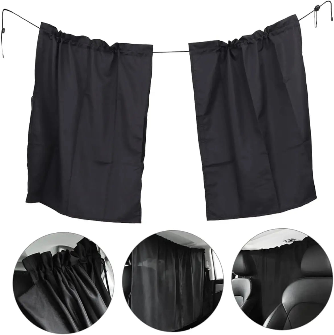 Universal Car Privacy Curtains Removable Divider Curtain for Front and Rear Seats