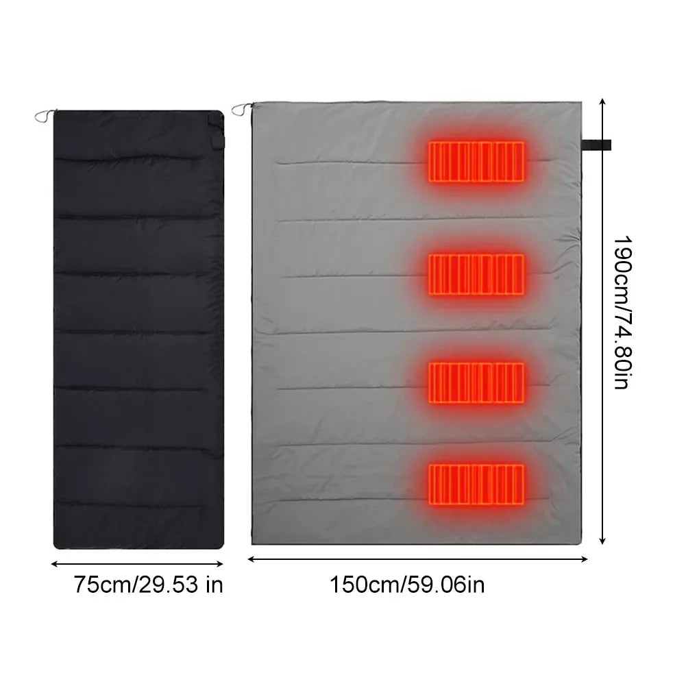 USB Heated Winter Camping Sleeping Bag