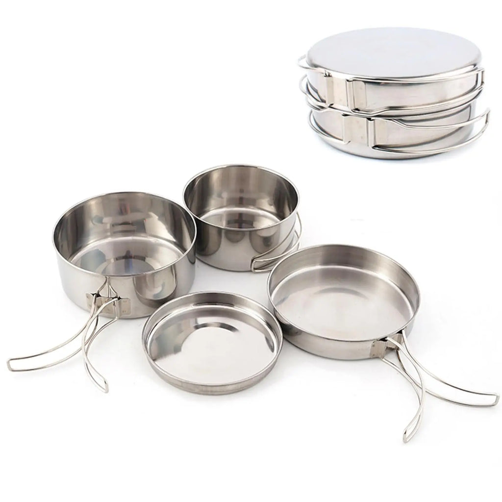 Camping Pots and Pans Set Camping Cooking Pots Camping Cooking Cookware Set Portable Large Capacity for Outdoor Hiking Touring