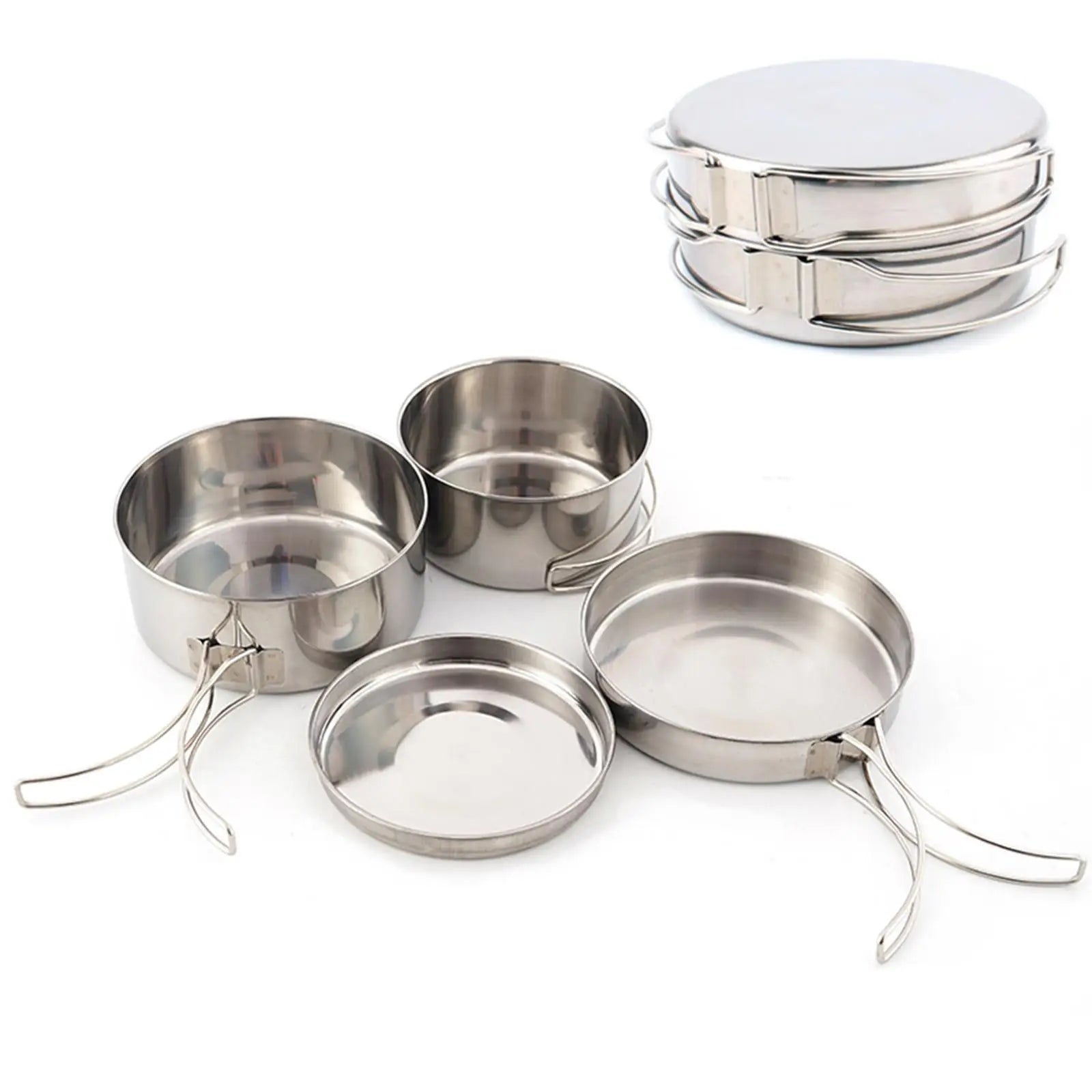 Camping Pots and Pans Set Camping Cooking Pots Camping Cooking Cookware Set Portable Large Capacity for Outdoor Hiking Touring