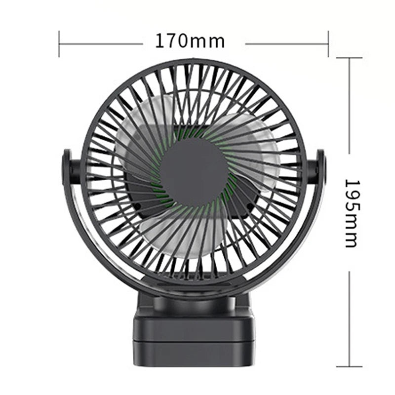 Rechargeable Remote Desk Fan 12000mAh Battery Operated Clip on Fan Air Circulating USB Fan for Office Car Home Outdoor Stroller