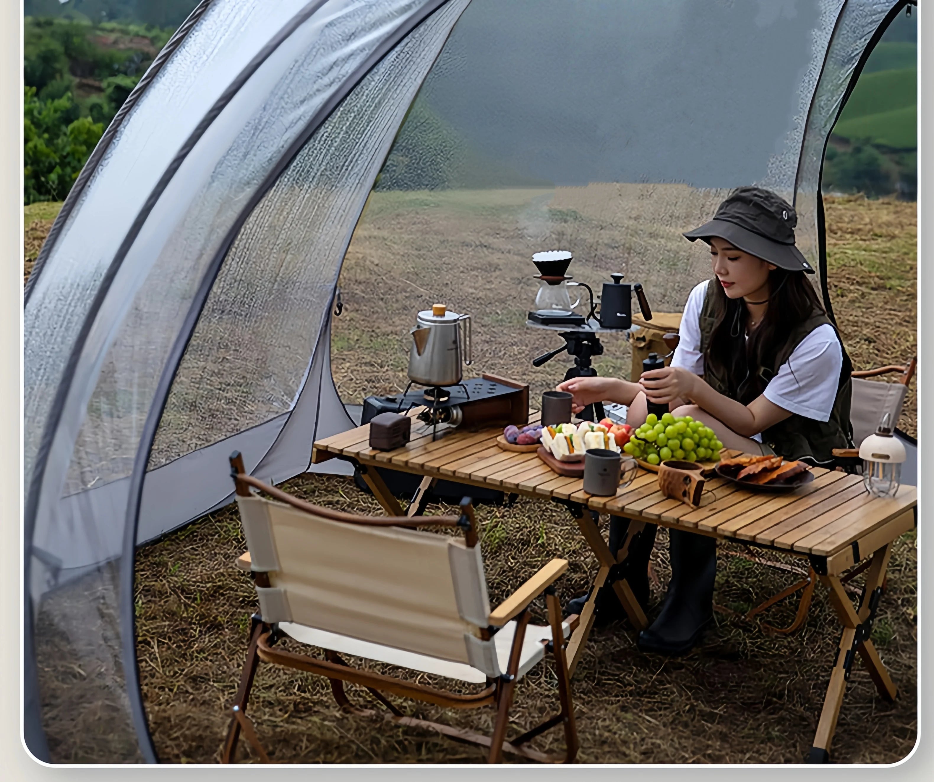 Window Outdoor Sun Room Tents Transparent Camping Tent 4-8 Person Star Dome Tent Portable Spherical Tents 360 Degree Panoramic