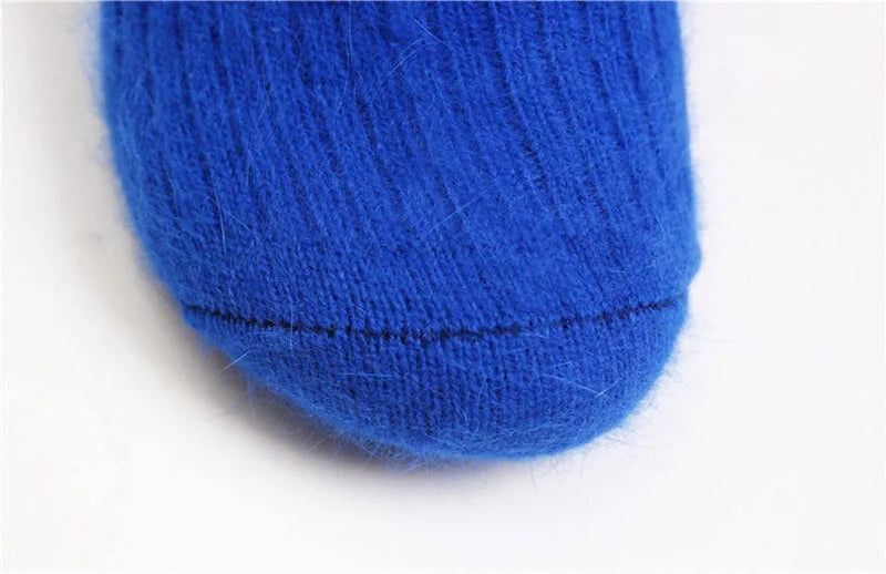 Wool Socks for Women Autumn Winter Medium Tube Socks Thickened With Wool Warm Rabbit Hair Socks Winter Black Cashmere Stockings