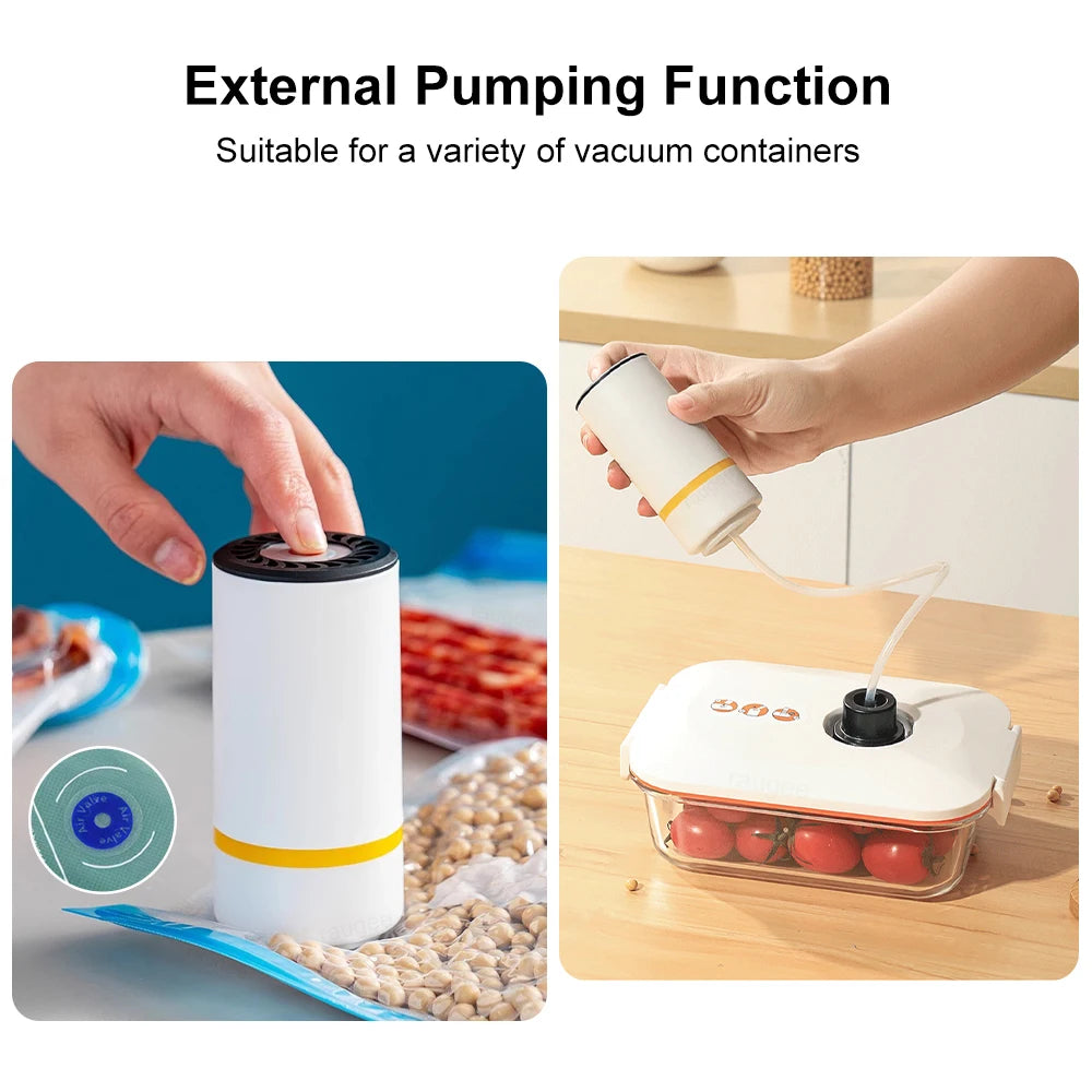 Vacuum Sealer Machine Electric Automatic Sealing Pump for Food Storage USB Rechargeable Portable Handheld Vacuum Sealer Pump