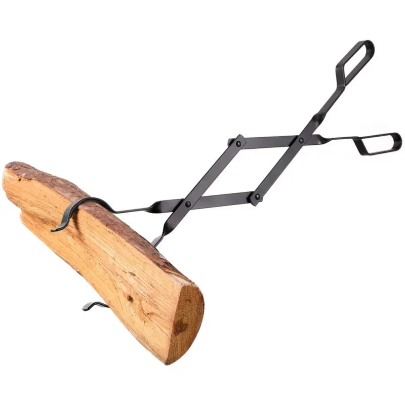 Outdoor Campfire Fireplace Tongs 66CM Long Heavy Duty Wrought Iron Log Grabber for Camping Fire Pit Campfire Bonfire Fireplace