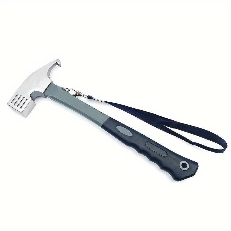 Camping Hammer: Heavy-Duty Multifunctional Steel Hammer with Tent Stake Remover & Holding Strap!Outdoor Camping
