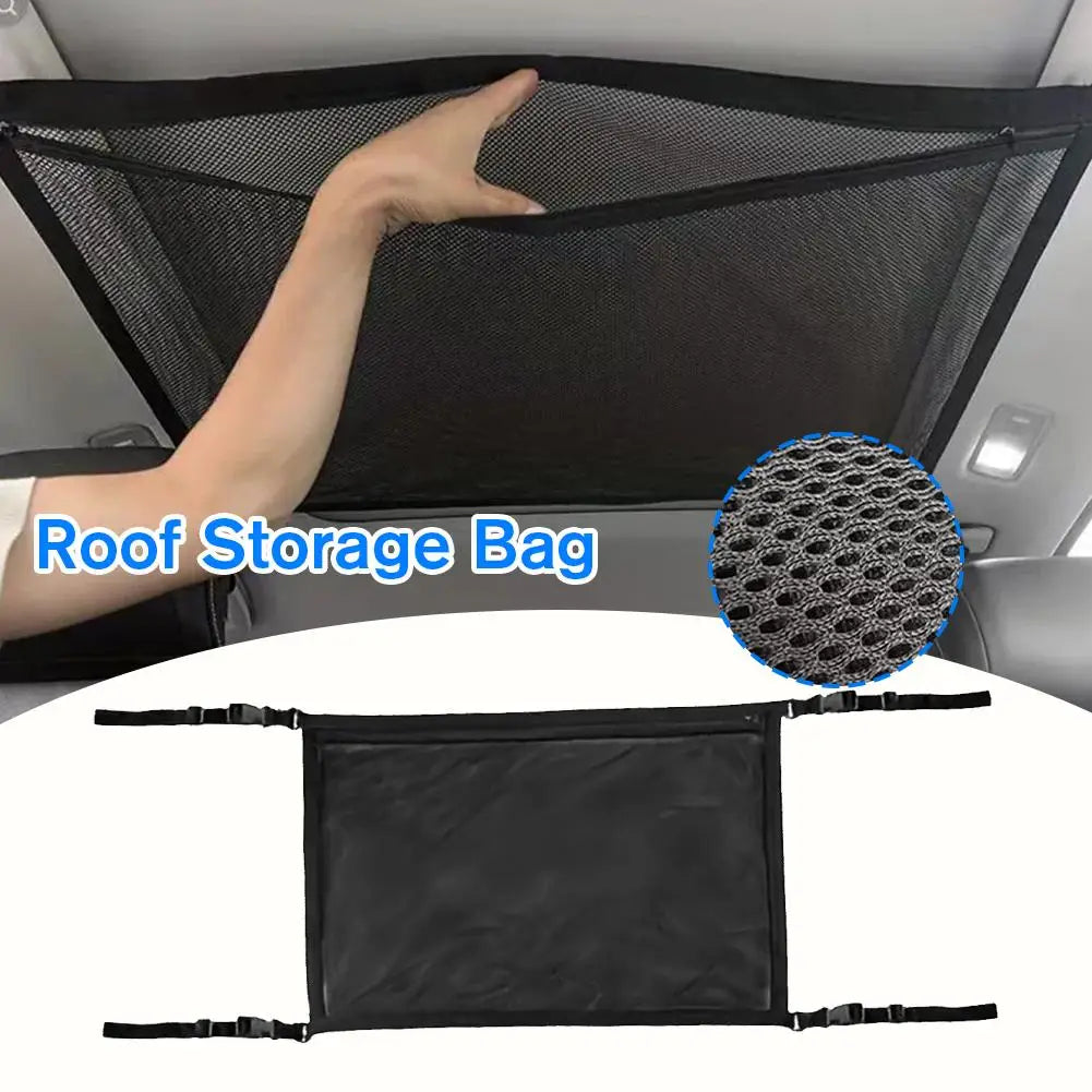 Car Roof Storage Bag Storage Net With Strong Hooks And Elastic Rope