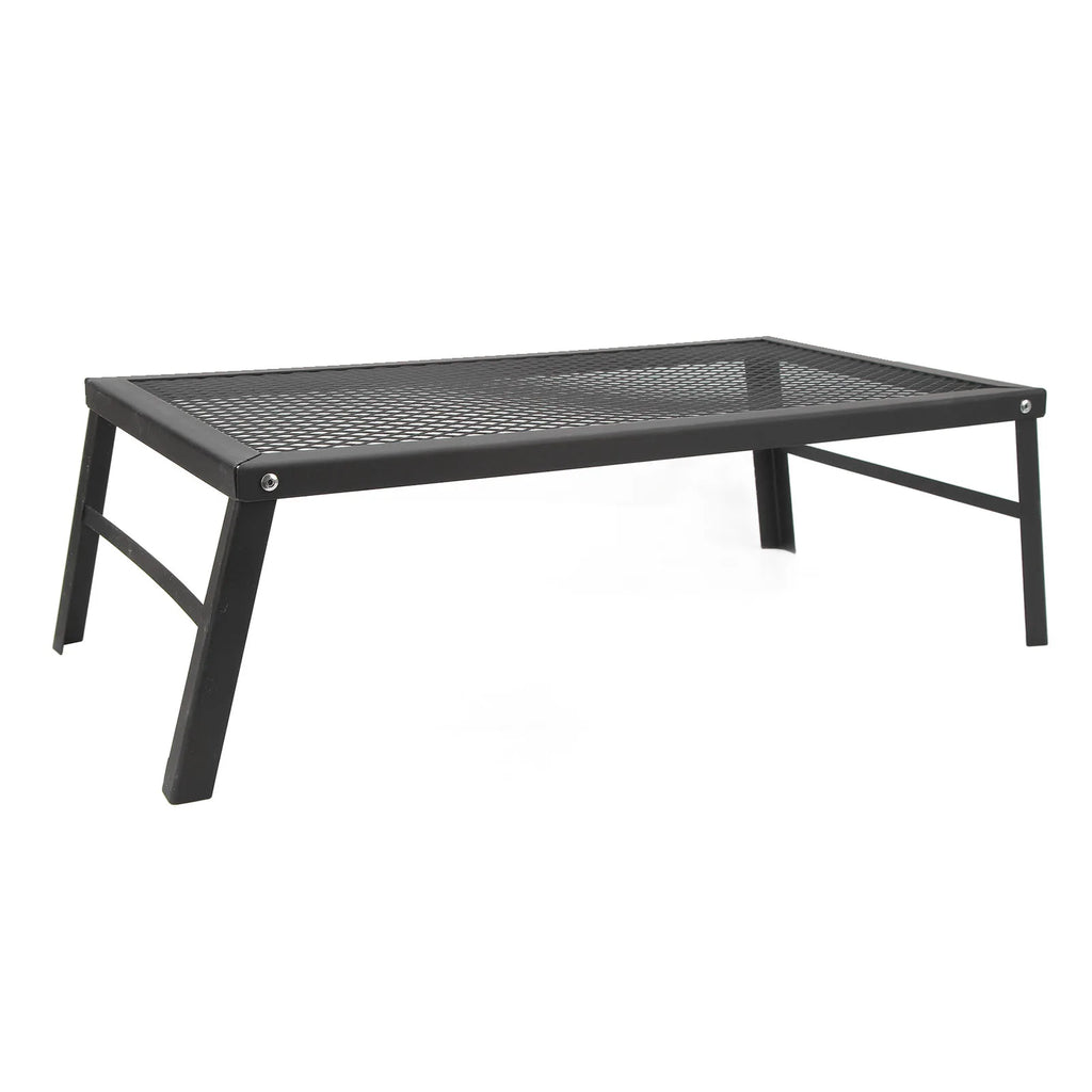 Folding Camp Fire Rack Folding Campfire Grill Heavy Duty Iron Waterproof Portable Camp Fire Cooking Rack for Outdoor Barbecue