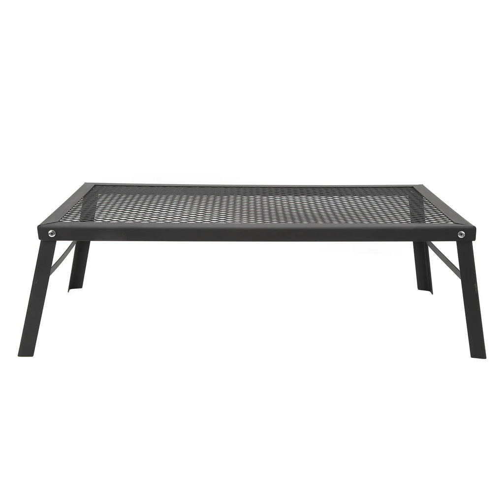 Folding Camp Fire Rack Folding Campfire Grill Heavy Duty Iron Waterproof Portable Camp Fire Cooking Rack for Outdoor Barbecue